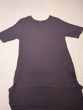 Lisa Rinna Collection Short Sleeve Crew Shirt - Plum